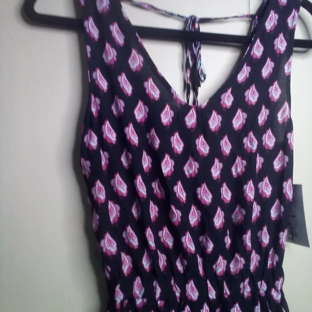 J For Justify Romper Shorts XS Sleeveless Open Back Patterned